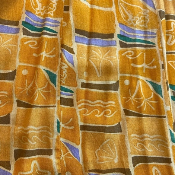 True Destinations Resort Wear Wide Leg Pants Beach Tropical Coverup Yellow M - Picture 11 of 12